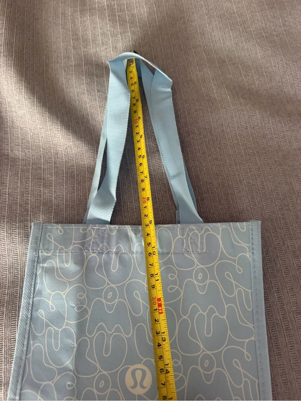 lululemon athletica Light Blue Patterned shopping Tote new